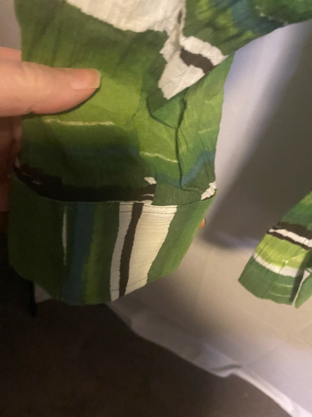 Jones New York Green Striped Button-Up Blouse - Picture 5 of 7